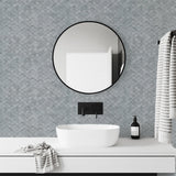 Selbstklebende Mosaikfliesen Metall | Fischschuppe 3D Silber | 28,8×29,8 cm | Küche, Bad & WC