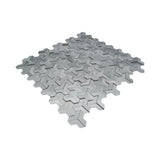 Selbstklebende Mosaikfliesen Metall | Trifold 3D Silber | 30,3×28 cm | Küche, Bad & WC