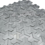 Selbstklebende Mosaikfliesen Metall | Trifold 3D Silber | 30,3×28 cm | Küche, Bad & WC