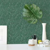 Selbstklebende Mosaikfliesen Metall | Trifold 3D Dunkelgrün | 30,3×28 cm | Küche, Bad & WC