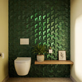 Selbstklebende Mosaikfliesen Metall | Trifold 3D Dunkelgrün | 30,3×28 cm | Küche, Bad & WC