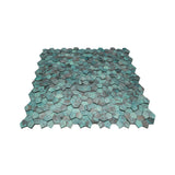 Selbstklebende Mosaikpaneele | Pentagon 3D Patina Kupfer | 28,2×28,2 cm | Metall