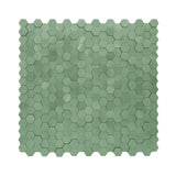 Selbstklebende Mosaikfliesen Metall | Mini Hexagon 3D Pastellgrün | 29,8×30,7 cm | Küche, Bad & WC