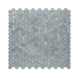 Selbstklebende Mosaikpaneele | Mini Hexagon 3D Grau | 29,8×30,7 cm | Metall