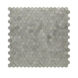 Selbstklebende Mosaikpaneele | Mini Hexagon 3D Silber | 29,8×30,7 cm | Metall