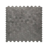 Selbstklebende Mosaikpaneele | Mini Hexagon 3D Anthrazit | 29,8×30,7 cm | Metall