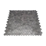 Selbstklebende Mosaikpaneele | Mini Hexagon 3D Anthrazit | 29,8×30,7 cm | Metall