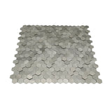 Selbstklebende Mosaikfliesen Metall | Mini Hexagon 3D Silber | 29,8×30,7 cm | Küche, Bad & WC