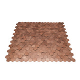 Selbstklebende Mosaikfliesen Metall | Mini Hexagon 3D Kupfer | 29,8×30,7 cm | Küche, Bad & WC