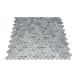Selbstklebende Mosaikpaneele | Mini Hexagon 3D Grau | 29,8×30,7 cm | Metall