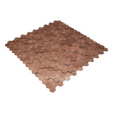 Selbstklebende Mosaikfliesen Metall | Mini Hexagon 3D Kupfer | 29,8×30,7 cm | Küche, Bad & WC