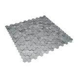 Selbstklebende Mosaikfliesen Metall | Mini Hexagon 3D Grau | 29,8×30,7 cm | Küche, Bad & WC