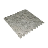Selbstklebende Mosaikfliesen Metall | Mini Hexagon 3D Silber | 29,8×30,7 cm | Küche, Bad & WC
