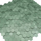 Selbstklebende Mosaikfliesen Metall | Mini Hexagon 3D Pastellgrün | 29,8×30,7 cm | Küche, Bad & WC