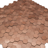 Selbstklebende Mosaikfliesen Metall | Mini Hexagon 3D Kupfer | 29,8×30,7 cm | Küche, Bad & WC