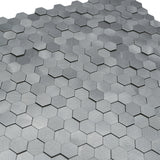 Selbstklebende Mosaikfliesen Metall | Mini Hexagon 3D Grau | 29,8×30,7 cm | Küche, Bad & WC
