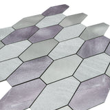 Selbstklebende Mosaikfliesen Metall | Picket Grau | 30×30 cm | Küche, Bad & WC