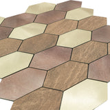 Selbstklebende Mosaikfliesen Metall | Picket Champagner | 30×30 cm | Küche, Bad & WC