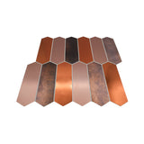 Selbstklebende Mosaikfliesen Metall | Picket Braun | 28,2×27,3 cm | Küche, Bad & WC