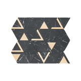 Selbstklebende Mosaikfliesen Metall | Dreieck Schwarz | 28,7×33,1 cm | Küche, Bad & WC