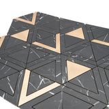 Selbstklebende Mosaikpaneele | Dreieck Schwarz | 28,7×33,1 cm | Metall