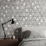 Selbstklebende Mosaikpaneele | Dreieck Grau | 28,7×33,1 cm | Metall