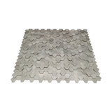 Selbstklebende Mosaikpaneele | Dreipass 3D Silber | 30,5×29,6 cm | Metall