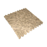 Selbstklebende Mosaikfliesen Metall | Dreipass 3D Champagner | 30,5×29,6 cm | Küche, Bad & WC