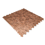 Selbstklebende Mosaikfliesen Metall | Dreipass 3D Kupfer | 30,5×29,6 cm | Küche, Bad & WC