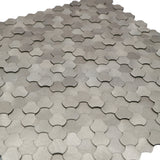 Selbstklebende Mosaikfliesen Metall | Dreipass 3D Silber | 30,5×29,6 cm | Küche, Bad & WC