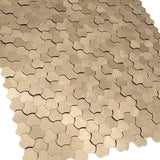 Selbstklebende Mosaikfliesen Metall | Dreipass 3D Champagner | 30,5×29,6 cm | Küche, Bad & WC