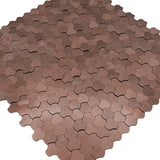 Selbstklebende Mosaikfliesen Metall | Dreipass 3D Kupfer | 30,5×29,6 cm | Küche, Bad & WC