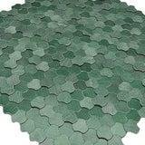 Selbstklebende Mosaikpaneele | Dreipass 3D Dunkelgrün | 30,5×29,6 cm | Metall