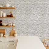 Selbstklebende Mosaikpaneele | Dreipass 3D Silber | 30,5×29,6 cm | Metall