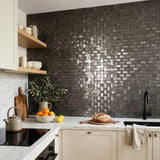 Selbstklebende Mosaikfliesen Metall | Dreipass 3D Anthrazit | 30,5×29,6 cm | Küche, Bad & WC