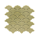 Selbstklebende Mosaikfliesen Metall | Fächer Gold | 26,8×28,1 cm | Küche, Bad & WC