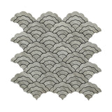 Selbstklebende Mosaikpaneele | Fächer Grau | 26,8×28,1 cm | Metall