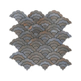 Selbstklebende Mosaikfliesen Metall | Fächer Anthrazit | 26,8×28,1 cm | Küche, Bad & WC