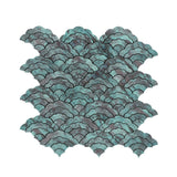 Selbstklebende Mosaikpaneele | Fächer Patina Kupfer | 26,8×28,1 cm | Metall