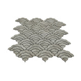 Selbstklebende Mosaikpaneele | Fächer Grau | 26,8×28,1 cm | Metall