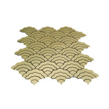 Selbstklebende Mosaikfliesen Metall | Fächer Gold | 26,8×28,1 cm | Küche, Bad & WC