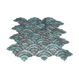 Selbstklebende Mosaikfliesen Metall | Fächer Patina Kupfer | 26,8×28,1 cm | Küche, Bad & WC