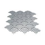 Selbstklebende Mosaikpaneele | Fächer Silber | 26,8×28,1 cm | Metall