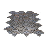 Selbstklebende Mosaikfliesen Metall | Fächer Anthrazit | 26,8×28,1 cm | Küche, Bad & WC