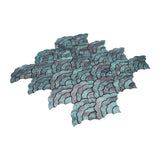 Selbstklebende Mosaikfliesen Metall | Fächer Patina Kupfer | 26,8×28,1 cm | Küche, Bad & WC