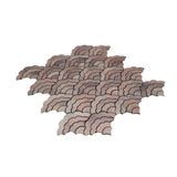 Selbstklebende Mosaikfliesen Metall | Fächer Mauve | 26,8×28,1 cm | Küche, Bad & WC