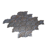 Selbstklebende Mosaikfliesen Metall | Fächer Anthrazit | 26,8×28,1 cm | Küche, Bad & WC
