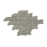 Selbstklebende Mosaikfliesen Metall | Fächer Grau | 26,8×28,1 cm | Küche, Bad & WC