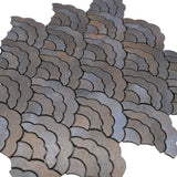 Selbstklebende Mosaikpaneele | Fächer Anthrazit | 26,8×28,1 cm | Metall
