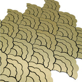 Selbstklebende Mosaikfliesen Metall | Fächer Gold | 26,8×28,1 cm | Küche, Bad & WC